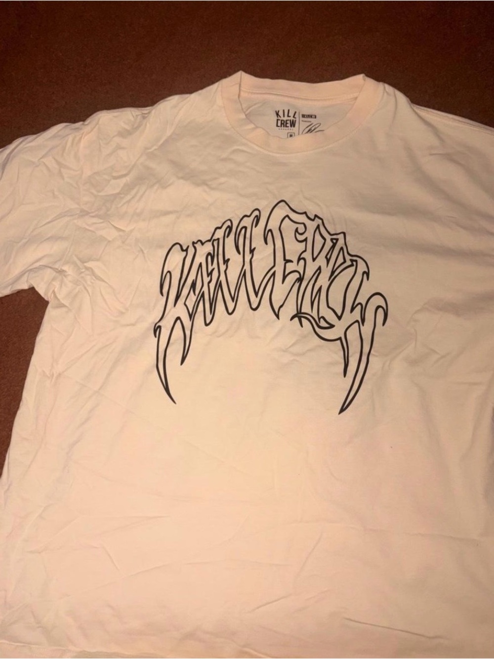 Kill Crew White Tee with Black Graphic Logo